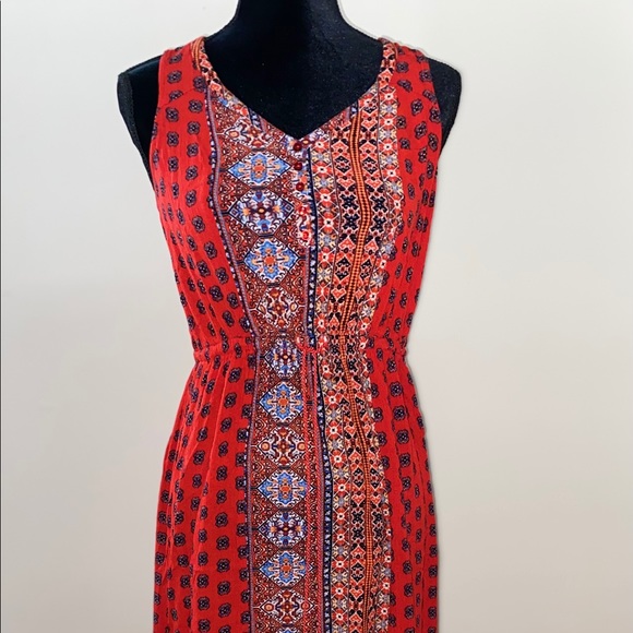 Women’s Red Printed Dress - Picture 1 of 2
